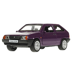 Машина металл LADA-2108 "СПУТНИК" 12 см, двери, багаж, баклажан, в кор. Технопарк в кор.2*36шт
