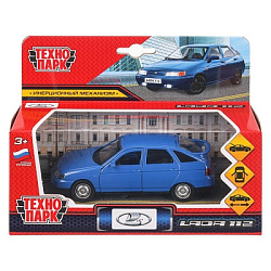 Машина металл ваз-2112 12 см, двери, багаж, синий, кор. Технопарк в кор.2*36шт