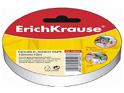 Двусторонняя лента " Erich Krause " 12мм*10м, на бумажной основе