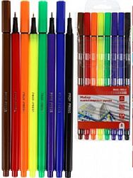 Набор ручек капиллярных (НР-4742) 8 цв, гексагональный корпус, d=0,4 мм, кр 24