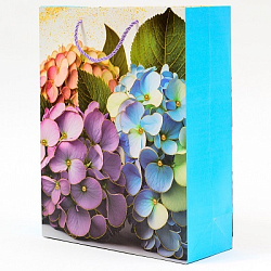 Пакет ГОРТЕНЗИЯ глиттер 26*32*10см арт.3893B (1/12/480шт)