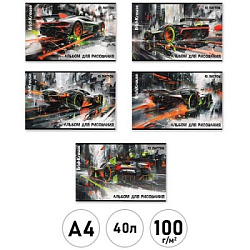 Альбом А4 40л " Erich Krause " Adrenaline Speed (ассорти), скоба, обложка- мелованный картон, блок- 