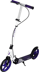 Самокат 2-х колёсный AI-DAN (колеса PU 200мм, 88,5-102,5см, до 100кг) фиолетово-белый (Арт СМК-0886)