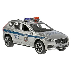 Машина металл свет-звук VOLVO xc60 ПОЛИЦИЯ 12 см, двер, баг, инерц, кор. Технопарк в кор.2*36шт