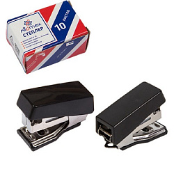 Степлер-мини №10 на 10л " Attomex " 30скоб пластиковый, встроенный антистеплер, один режим скреплени