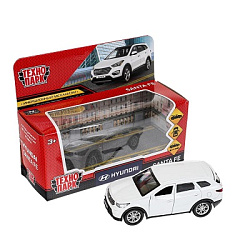 Машина металл HYUNDAI SANTAFE 12 см, двери, багаж, инерц, белый, кор. Технопарк в кор.2*36шт
