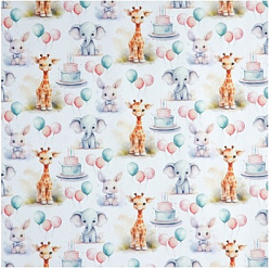 Бумага упаковочная крафтовая белая «Праздничные животные », 50 x 70 см