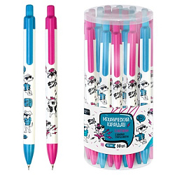 Карандаш механический " Феникс " Коты и собаки НВ 0,5мм, ассорти, круглый, пластиковый, в тубусе, 10