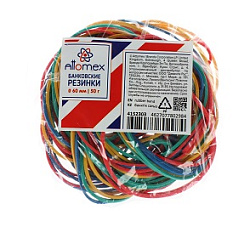 РЕЗИНКИ БАНКОВСКИЕ "ATTOMEX" ДИАМЕТР 60 ММ, 50 Г, ЦВЕТНЫЕ