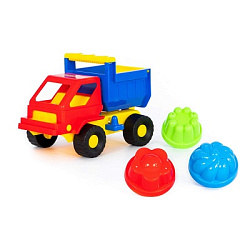 Набор №13: "Кузя", автомобиль-самосвал + 3 формочки