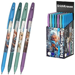 Ручка шариковая " Erich Krause " R-301 Stick Magic Pet, синяя 0,7мм, толщина письма 0,35мм, круглая,