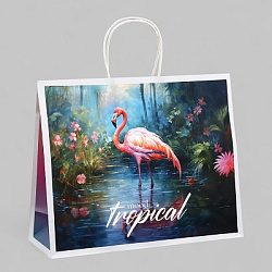 Пакет подарочный  "Тропическое настроение" 31,5 х 25 х 11,5 см, 120 г/м²   10423909