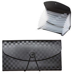 Папка на кнопке " deVente " DL 260*140мм 13 отделений Total Black Черная, пластик 0,7мм, внутренние 