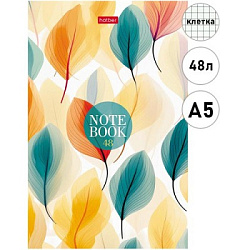 Блокнот А5  48л " Hatber " Листопад, клетка, на скобе, обложка - мелованный картон