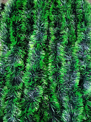 МИШУРА 1,7М*3с*6СМ*6р ШИРОКАЯ СВЕТЛЫМИ КОНЧИКАМИ ЗЕЛЕНАЯ