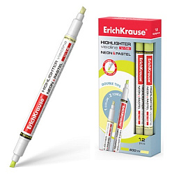 Текстовыделитель " Erich Krause " Visioline V-16 Neon+Pastel желтый 0,6-3,3мм, двухсторонний, круглы
