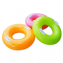  Круг надув. РОЗОВЫЙГлянцевый с ручками, 76 см. в ассорт., от 8 лет в пак. (боится холода) в кор.24ш