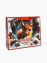 Пакет подарочный новогодний бумажный «С Новым Годом», 31×26×11 см