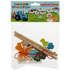 Игра ловим + 2 удочки СИНИЙ ТРАКТОР в пак. Буратино в кор.300шт