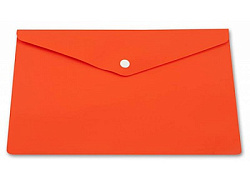 Папка на кнопке МАЛЫЙ ФОРМАТ А5 " KWELT " оранжевая 0,18мм непрозрачная