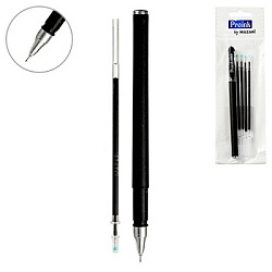 Ручка гелевая " Mazari " Tinta, черная+4 стержня, 0,5мм, игольчатый пишущий узел, корпус- пластиковы