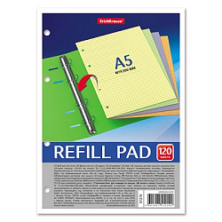 Сменный блок А5 120л клетка " Erich Krause " 4х цветный блок, универсальная перфорация на 4 отверсти