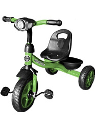 Велосипед трехколесный МЕТЕОР(колеса EVA 10"/8") ФОНАРИК зеленый (арт. ВЛ-2664)