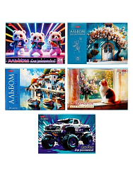 Альбом А4 24л " Hatber " Выпуск №4 (ассорти), на скобе, обложка - мелованный картон, блок -офсет- 10