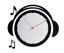 Часы настенные. Серия Акрил. Плеер черные с белым 25х30см 118706