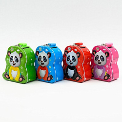 Копилка металлическая ПАНДА 10,5*8*5см  арт.P25 (1/24/240шт)