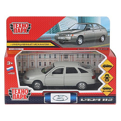 Машина металл ваз-2112 12 см, двери, багаж, светло-коричневый, кор. Технопарк в кор.2*36шт