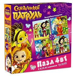 Сказочный патруль.Пазл.Набор.4в1.9-16-25-36Эл.+наклейки.Волшебные подружки.03919