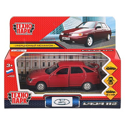 Машина металл ваз-2112 12 см, двери, багаж, вишневый, кор. Технопарк в кор.2*36шт