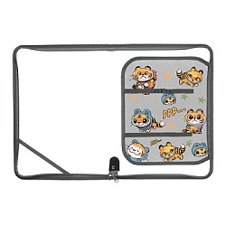 Папка для труда " Пчелка " А4 (325*230*25мм) ПТР-1 Тигрята, молния вокруг, с уголком, пластик