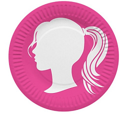 Тарелки (7''/18 см) Красотка, Розовый, 6 шт.