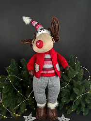 Новогодняя мягкая декоративная игрушка "Олень" 75 см