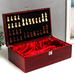 Шкатулка дерево для 2 бутылок "С шахматами" 36х11,5х20,5 см   7673841   