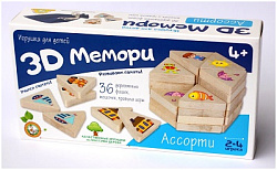 Игра деревянная 3D Мемори "Ассорти" арт.02906