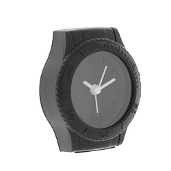 Будильник часы наручные силикон, цифры-точки, цвет циферблат черный 6*6,5см 872909