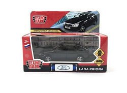 369114 Машина металл LADA PRIORA 12 см, двери, багаж, инерц, черный, кор. Технопарк в кор.2*36шт