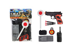 341253 Набор ПОЛИЦИЯ пистолет с присосками+аксесс. в пак. в кор.2*120шт