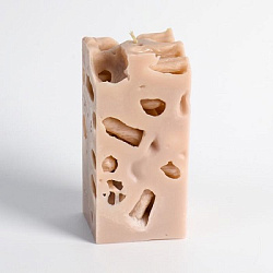 Свеча ароматическая декоративная "Ажурная", бежевый, 6х6х12 см, корица 7055836