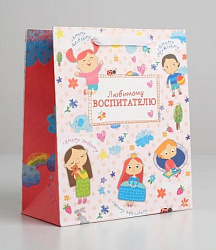 Пакет ламинированный вертикальный «Любимому воспитателю», ML 27 × 23 × 11,5 см   5284124