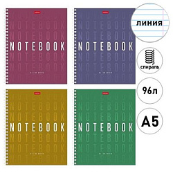Тетрадь спираль А5  96л линия " Hatber " Color style, офсет, обложка - мелованный картон, 4 дизайна 