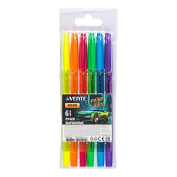 Набор шариковых ручек " deVente " Fast Or Last 6шт 6цв 0,7мм, пластиковый полупрозрачный корпус, мет