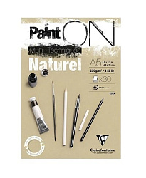 Скетчбук - альбом для смешанных техник 30л., А5, на склейке Clairefontaine "Paint'ON Naturel", 250г/