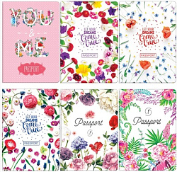 Обложка для паспорта OfficeSpace фотопечать, ПВХ, "Цветы" ассорти