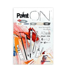 Скетчбук - альбом для смешанных техник 24л., А5, на склейке Clairefontaine "Paint'ON", 250г/м2, 6 цв