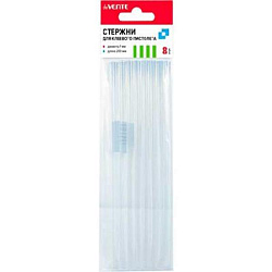 Набор стержней для клеевого пистолета " deVente " прозрачные d=0,7см, длина 200см, упаковка 8 штук