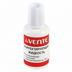 Корректирующая жидкость " deVente " 20мл с кисточкой ,быстросохнущая, морозоустойчивая, картонный ди